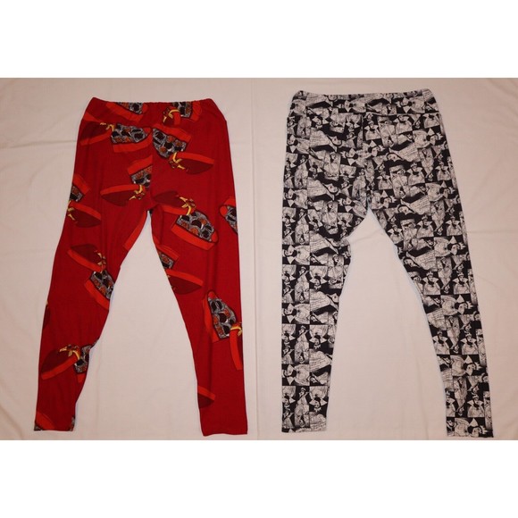 LuLaRoe T/C Tall & Curvy Leggings Disney Evil Queen Red Heart Box Chocolates - Picture 10 of 10